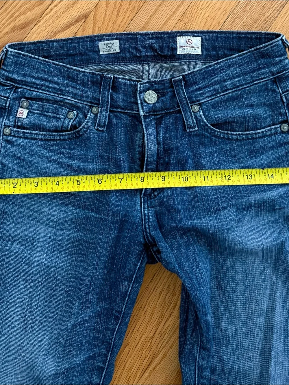 AG Adriano Goldschmied Tom Boy Relaxed Straight Jeans in Distressed Blue - Picture 7 of 9